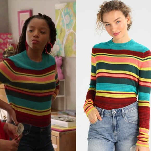 🍁 Free People Show Off Your Stripes Multicolor Lightweight Sweater Size XS - Picture 1 of 5